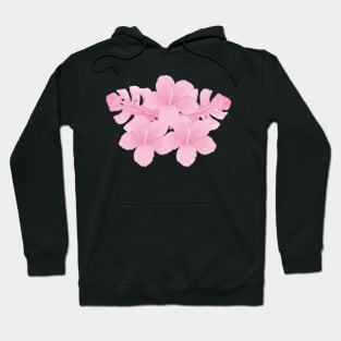 Tropical Pink Hibiscus Flower Hoodie